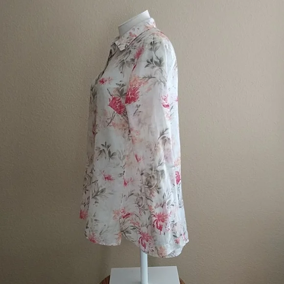 j.jill Sheer Long Sleeve Silk Blend Blouse - Picture 4 of 10